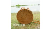 large size circle handbag ata grass rattan hand woven handmade bali